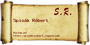 Spisák Róbert névjegykártya